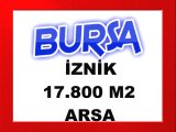 bursa iznik te ilçe merkezine 370 metre mesafede 17.800 m2 tarla vasfında yatırımlık arazi