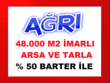 ağrı merkezde konut imarlı ve tarla vasfında 48.000 m2 arsa reel fiyatla satışa sunulmuştur