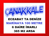 çanakkale eceabat ta denize ve marinaya 100 metre mesafede 6 daire imarlı projesi çizili hazır 365 m2 harika konumlu arsa