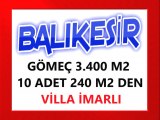 balıkesir gömeç te denize sıfır 240 m2 den 10 adet villa yapılabilir çok kıymetli 3.400 m2 arsa